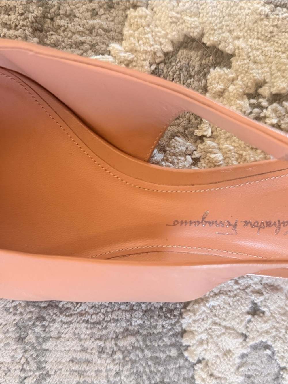 Salvatore Ferragamo Blush Bow Slingback Flats - Picture 5 of 10